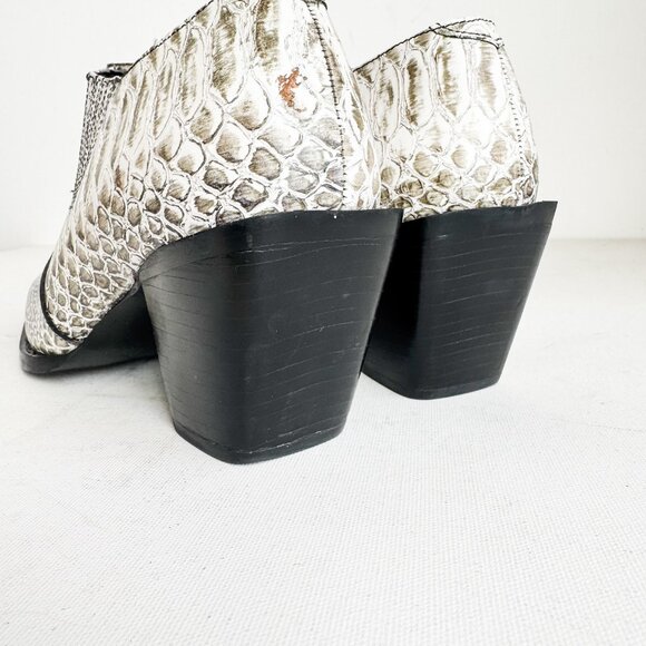 Tony Lama Snakeskin Western Booties Green White 8M - Picture 3 of 7